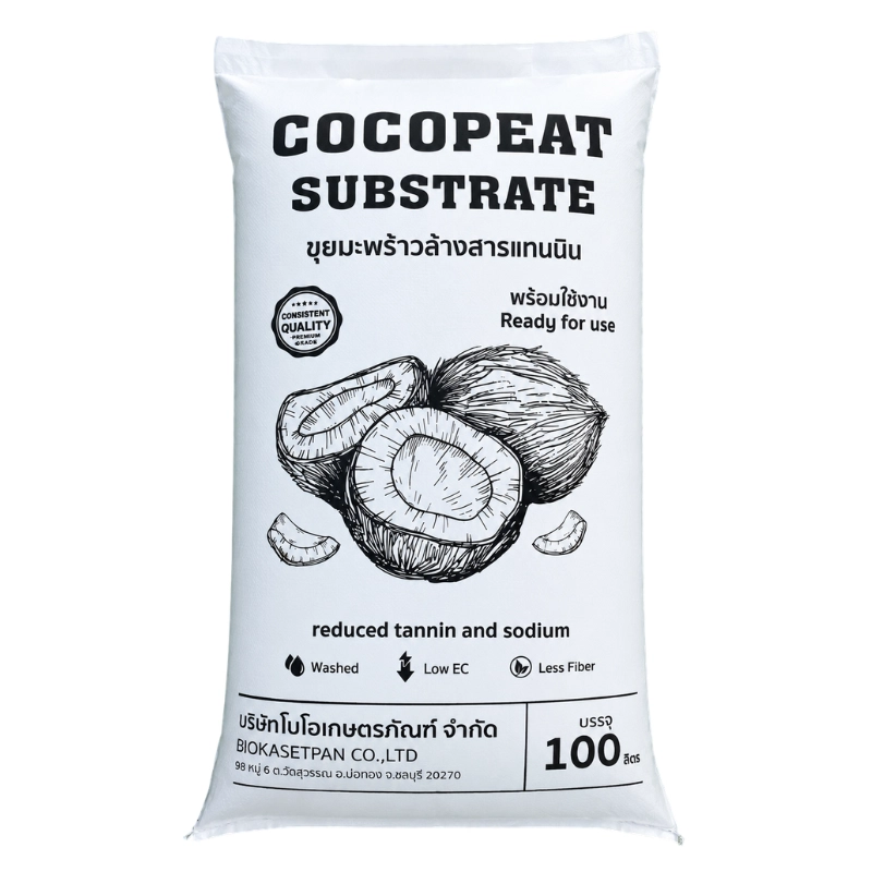 Cocopeat Substrate ไบโอเกษตรภัณฑ์ 100 ลิตร ขุยมะพร้าวล้างสารแทนนินพร้อมใช้งาน